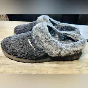 Skechers Women's Charcoal Furry Slippers